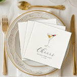 Martini Cocktail Modern Minimalist Bridal Shower Napkin<br><div class="desc">If you're planning a bridal brunch or bridal luncheon, then these Martini Cocktail Modern Minimalist Bridal Shower Napkins will surely elevate your table setting. Crafted with a simple yet stylish design featuring watercolor martini with berries and elegant script calligraphy, these trendy napkins are the perfect addition to any trendy gathering....</div>