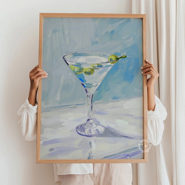 Martini Cocktail Painting Poster - Blue (Creator Uploaded)