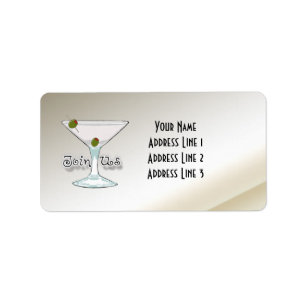 Martini Cocktail Party Invitation Address Labels