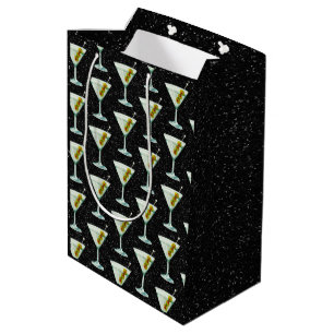 Martini Cocktail Pattern Medium Gift Bag