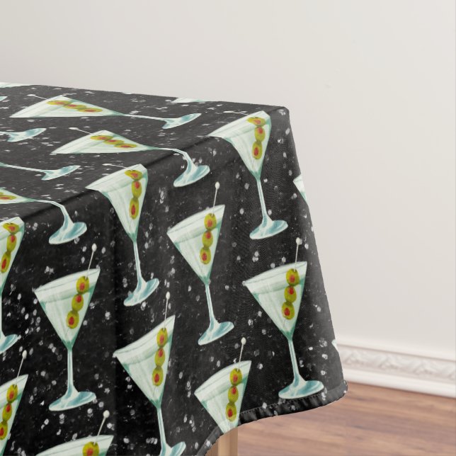 Martini Cocktail Pattern Tablecloth (In Situ)