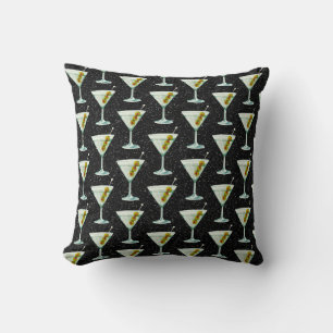Martini Cocktail Pattern Throw Pillow