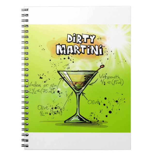 Martini Cocktail Recipe Notebook (Front)