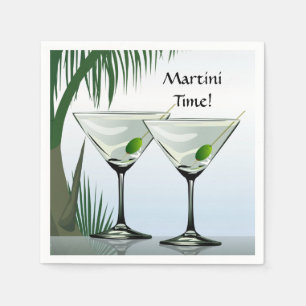 Martini Cocktail Tropical Beach Party Napkin