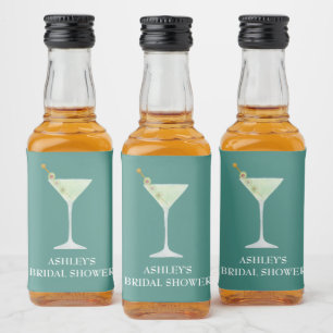 Martini Cocktail Wedding Favour Bachelorette Liquor Bottle Label