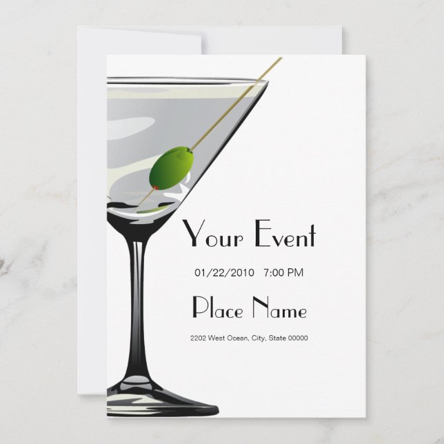 Martini Cocktails Invitation Modèle (Devant)