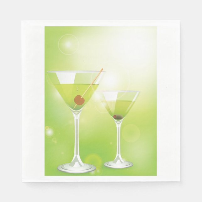Martini Cocktails Paper Napkins (Front)
