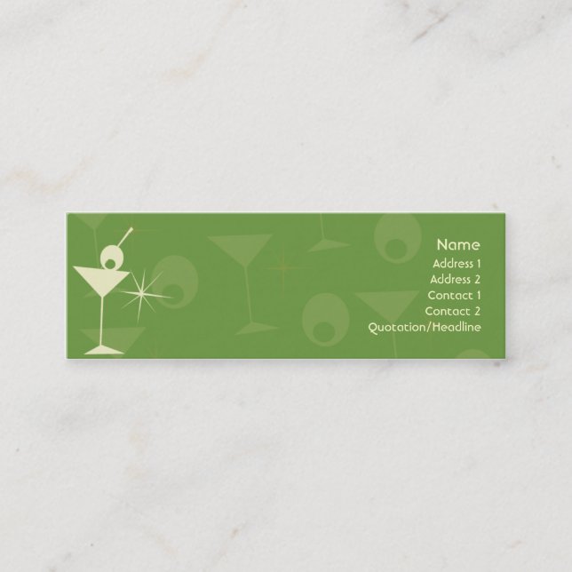 Martini Dazzle - Skinny Mini Business Card (Front)