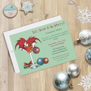 Martini Dragon Corporate Christmas Party Invitation