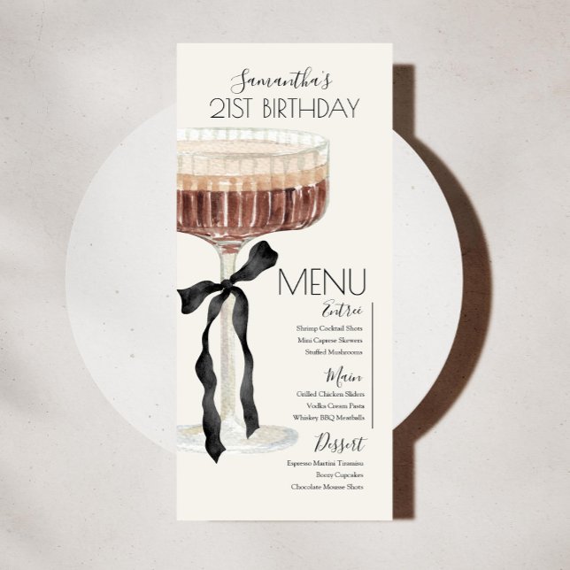 Martini Espresso Birthday "Tini Bit Older" Menu (Créateur téléchargé)