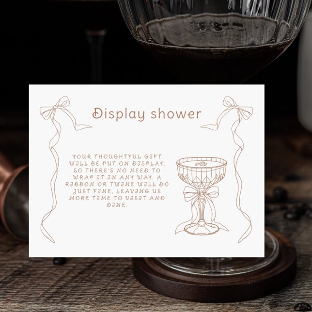 Martini Espresso Bridal Display Shower Enclosure Card (Creator Uploaded)