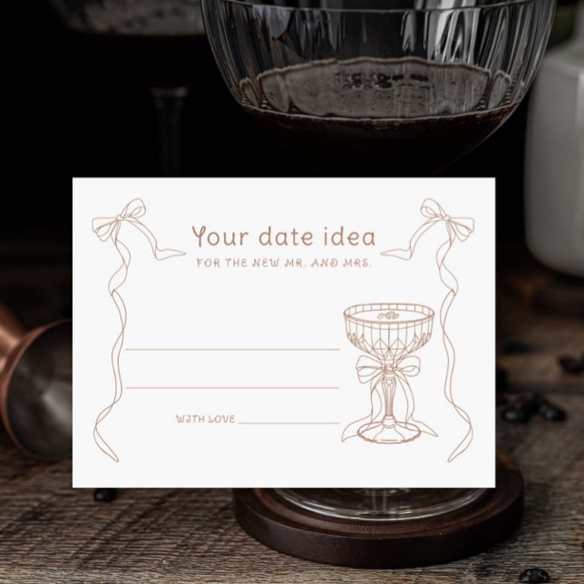 Martini Espresso Your Date Idea Bridal shower Enclosure Card (Creator Uploaded)