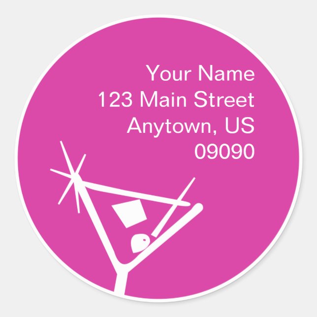 Martini Étiquette de adresse en silhouette de verr (Devant)