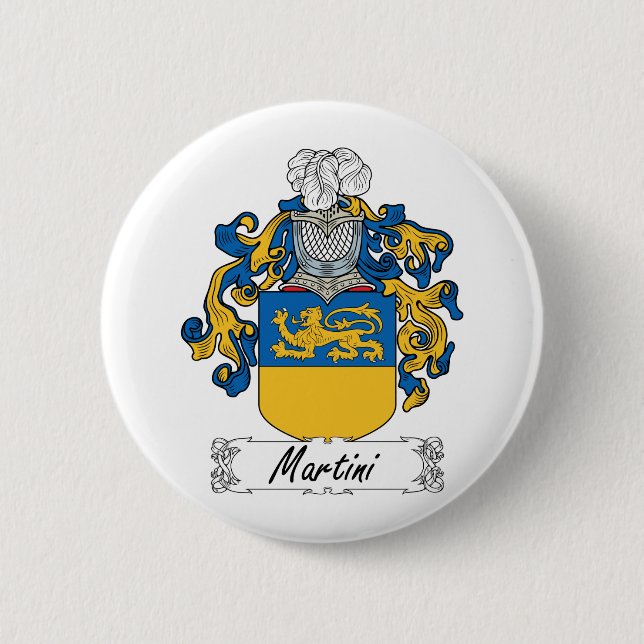 Martini Family Crest 2 Inch Round Button (Front)
