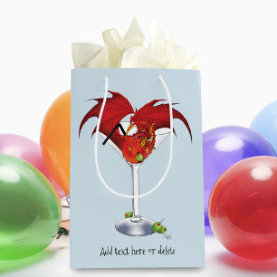 Martini Fantasy Red Dragon Medium Gift Bag