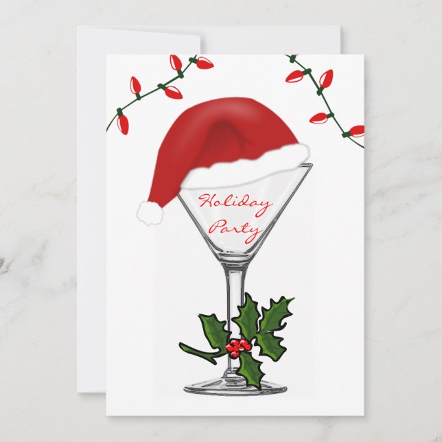 Martini Festive Modern Christmas Holiday Party Invitation (Front)