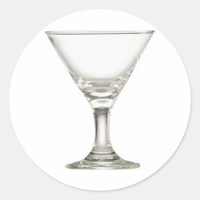 martini glass classic round sticker (Front)