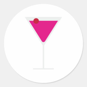 Martini Glass Classic Round Sticker