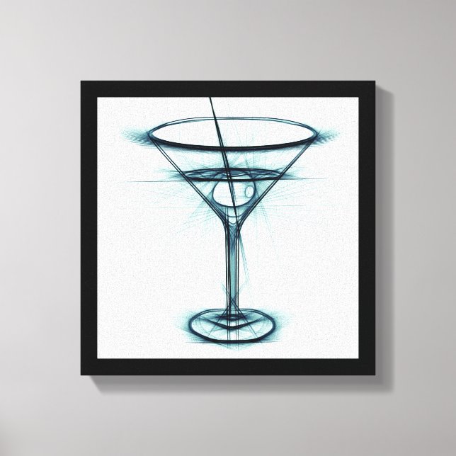 Martini Glass Sketch Canvas Print (Front)