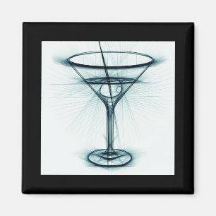 Martini Glass Sketch Magnet