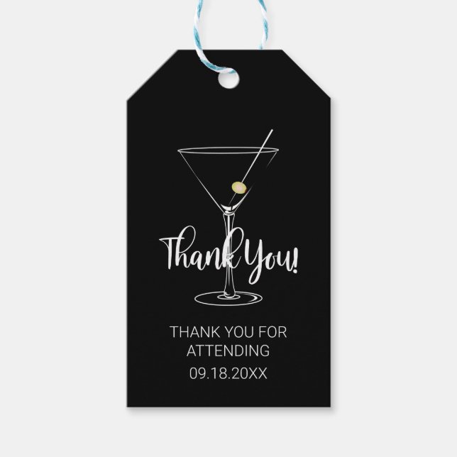 Martini Glass Thank You Gift Tags (Front)