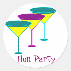 Martini Glasses Classic Round Sticker