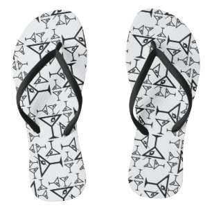 Martini Glasses CUSTOM BACKGROUND COLOR Flip Flops
