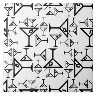 Martini Glasses CUSTOM BACKGROUND COLOR Tile