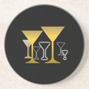 Martini Glasses Design Ornament Coaster