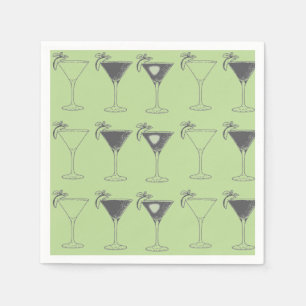 Martini Glasses Sketch Napkin