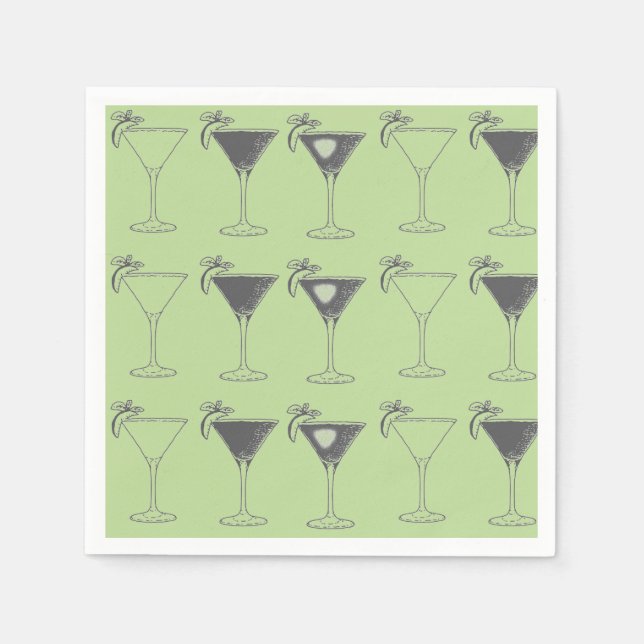 Martini Glasses Sketch Napkin (Front)