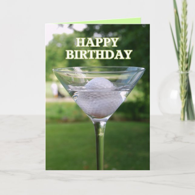 Martini Golf Ball Bonne carte d'anniversaire (Devant)