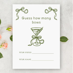 Martini Guess How many bows Bridal game Enclosure Card