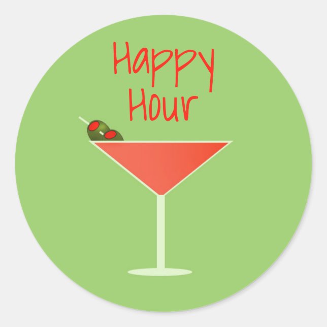 Martini Happy Hour Envelope Seals (Front)