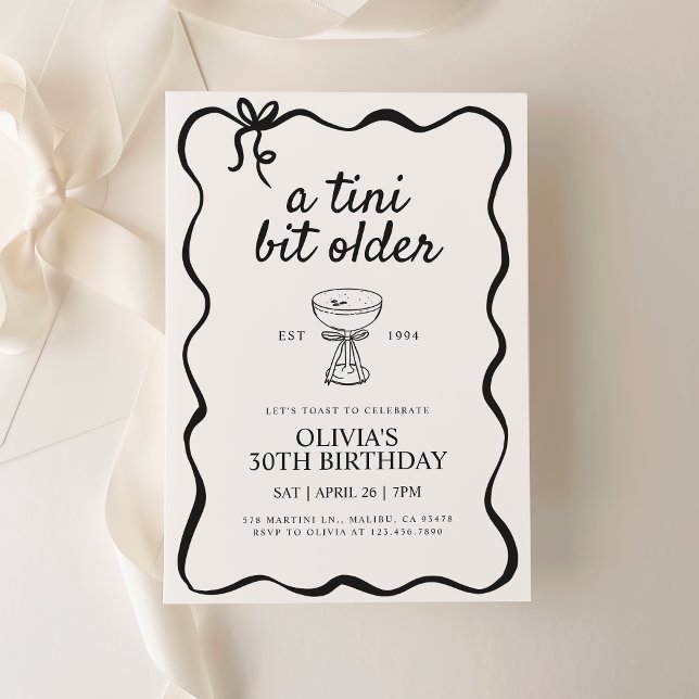 Martini Invitation À Thème Anniversaire, Un Tini U (Créateur téléchargé)