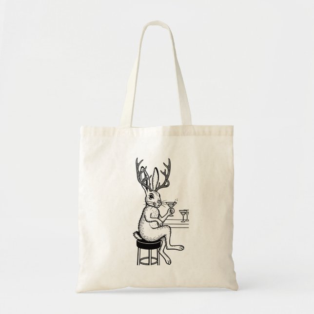 Martini Jackalope tote Bag (Front)