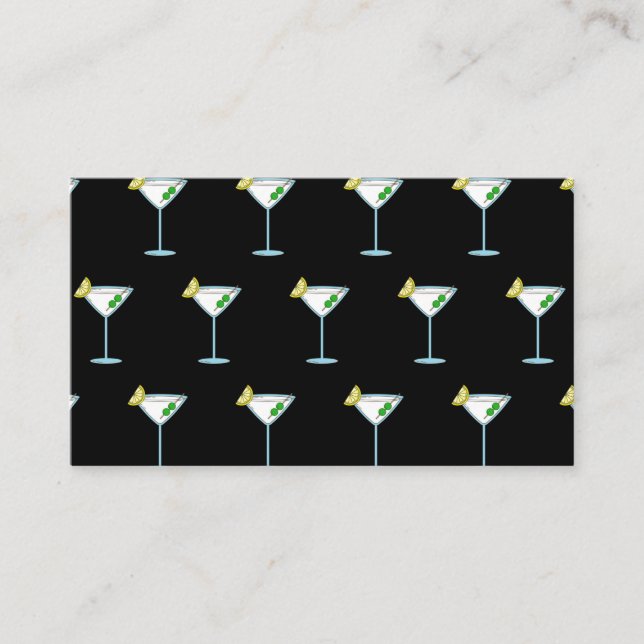 Martini Lovers Cocktail Glass Bartender Alcohol Business Card (Front)