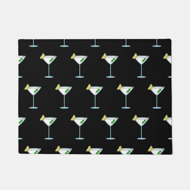 Martini Lovers Cocktail Glass Bartender Alcohol Doormat (Front)