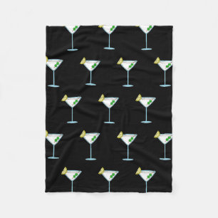 Martini Lovers Cocktail Glass Bartender Alcohol Fleece Blanket