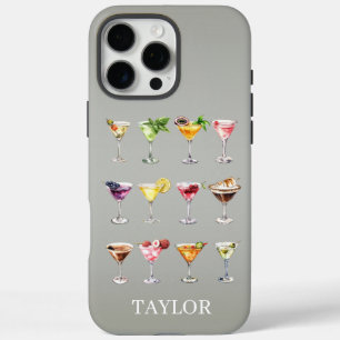 Martini Madness Monogrammed iPhone 16 Pro Max Case