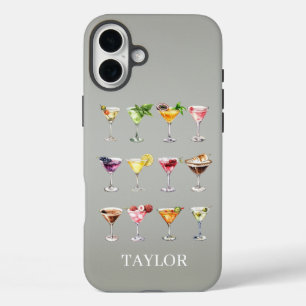 Martini Madness Monogrammed iPhone 16 Plus Case