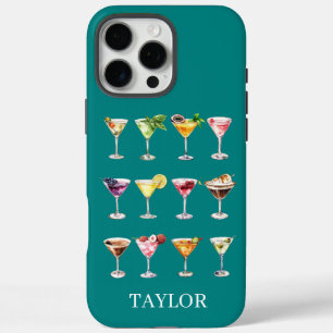 Martini Madness Monogrammed iPhone 16 Pro Max Case