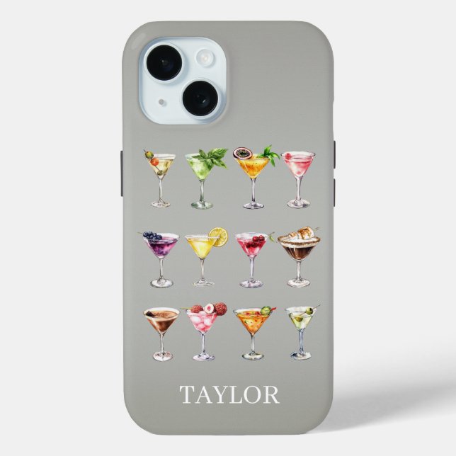 Martini Madness Monogrammed Case-Mate iPhone Case (Back)