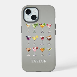 Martini Madness Monogrammed iPhone 15 Case