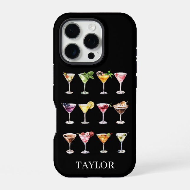 Martini Madness Monogrammed iPhone Case (Back)