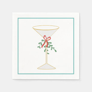 Martini & Mistletoe Cocktail Napkin
