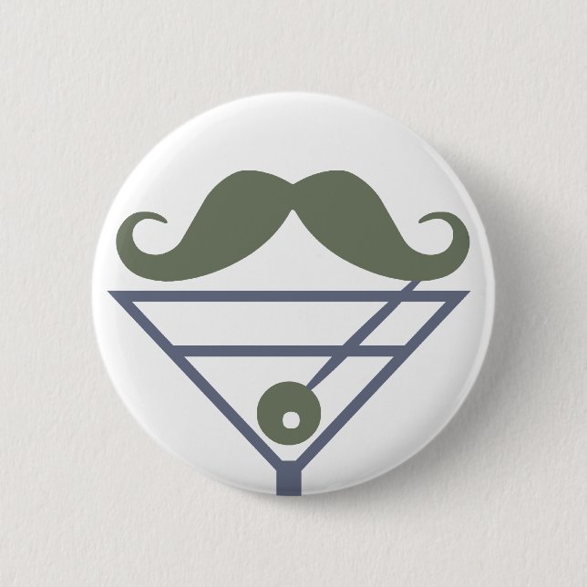 Martini Moustache custom button (Front)