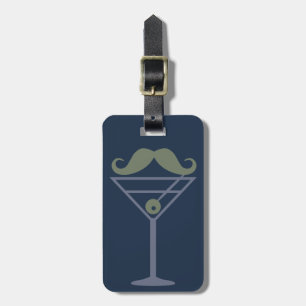 Martini Moustache custom luggage tag