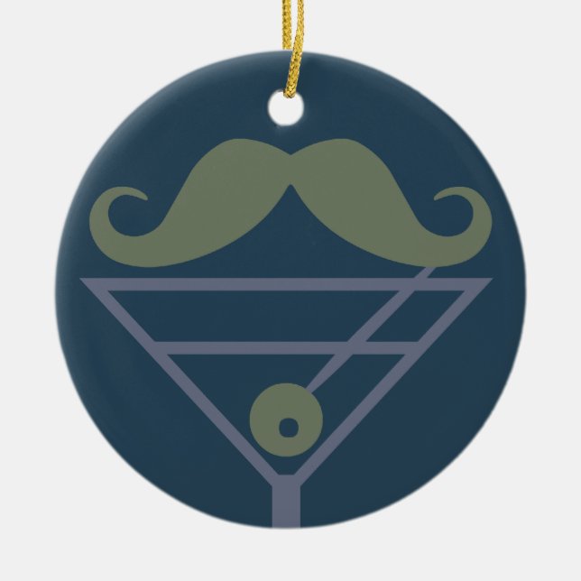 Martini Moustache custom ornament (Front)