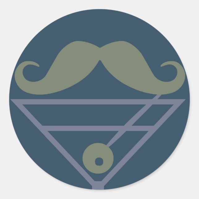 Martini Moustache custom stickers (Front)